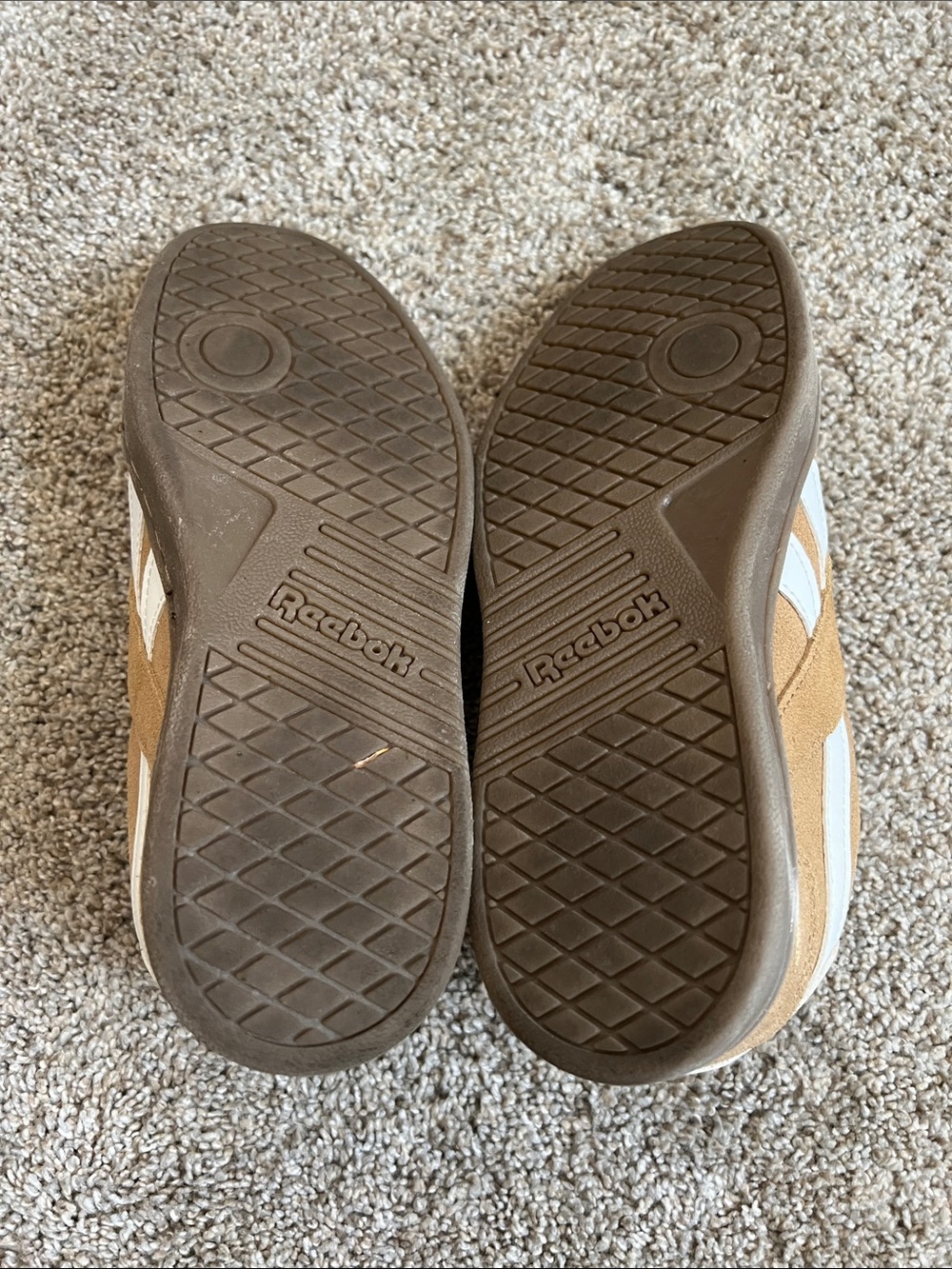 Reebok Suede Casual Sneakers in Tan with White Laces - Picture 6 of 9